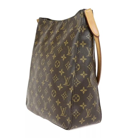 LOUIS VUITTON Logo Looping GM Shoulder Bag Monogram Leather Brown M51145 85EC883 - Picture 2 of 16